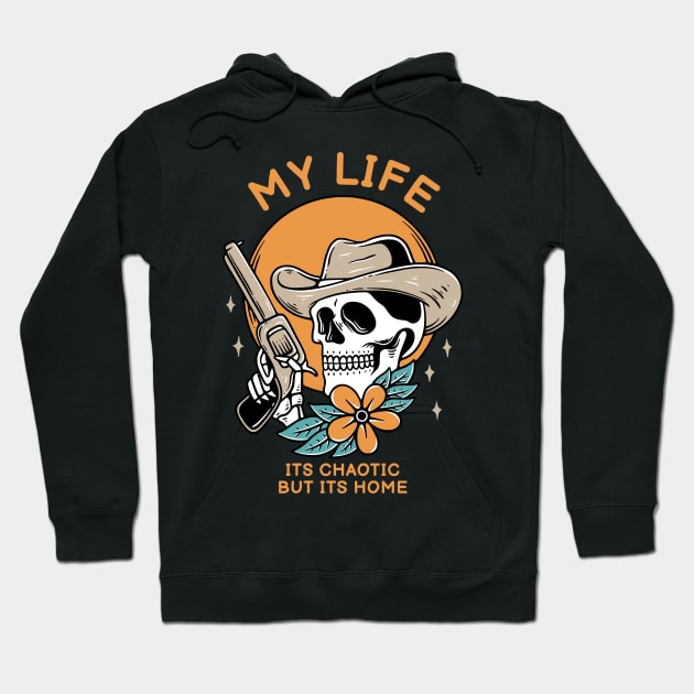 Cowboy Skull Head Hoodie by Pongatworks Store